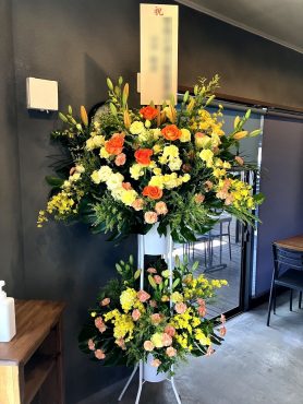 開店御祝　スタンド花2段タイプ｜「松庄花壇」　（茨城県土浦市の花キューピット加盟店 花屋）のブログ